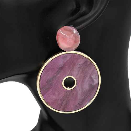 Fashion Circular Statement Earrings #KE1294 - Multiple Colors (PC)