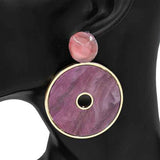 Fashion Circular Statement Earrings #KE1294 - Multiple Colors (PC)