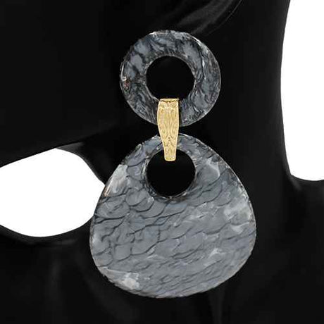 Fashion Marble Geometric Drop Earrings #KE1297 - Multiple Colors (PC)
