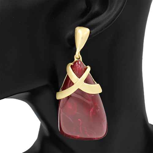 Fashion Stone Drop Earrings #KE1304 - Multiple Colors (PC)