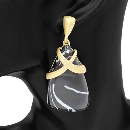 Fashion Stone Drop Earrings #KE1304 - Multiple Colors (PC)