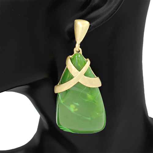 Fashion Stone Drop Earrings #KE1304 - Multiple Colors (PC)