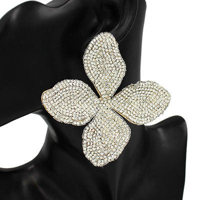 Fashion Rhinestone Flower Earrings #KE2604 - Multiple Colors (PC)