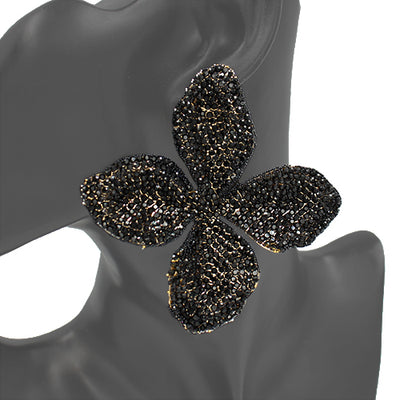 Fashion Rhinestone Flower Earrings #KE2604 - Multiple Colors (PC)