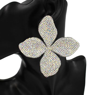 Fashion Rhinestone Flower Earrings #KE2604 - Multiple Colors (PC)