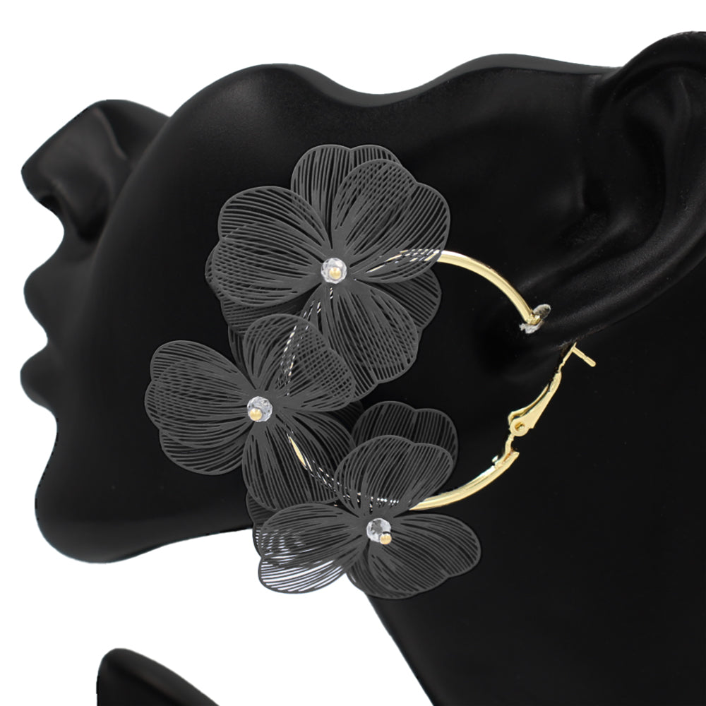 Flower Hoop Earring #KE2746 (PC)
