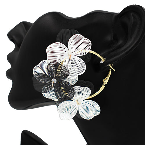 Flower Hoop Earring #KE2746 (PC)