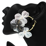 Flower Hoop Earring #KE2746 (PC)