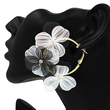 Flower Hoop Earring #KE2746 (PC)