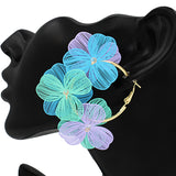 Flower Hoop Earring #KE2746 (PC)