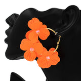 Flower Hoop Earring #KE2746 (PC)