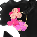 Flower Hoop Earring #KE2746 (PC)