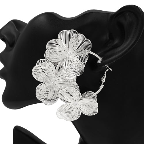 Flower Hoop Earring #KE2746 (PC)