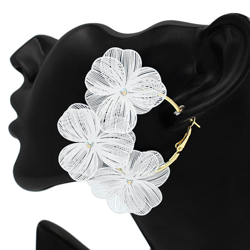 Flower Hoop Earring #KE2746 (PC)
