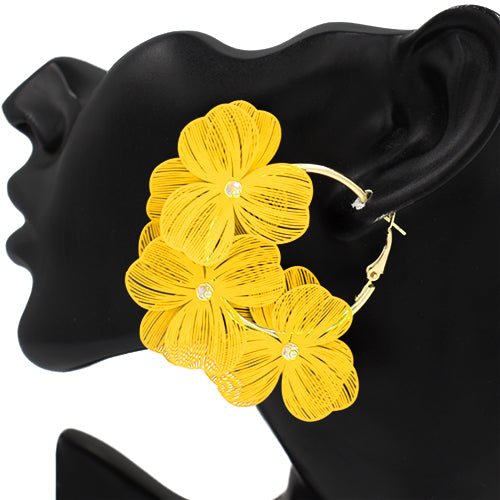 Flower Hoop Earring #KE2746 (PC)