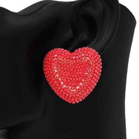 Fashion Rhinestone Heart Earrings #KE2768 - Multiple Colors (PC)