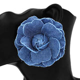 Fashion Flower Denim Statement Earrings #KE2795 - Multiple Colors (PC)