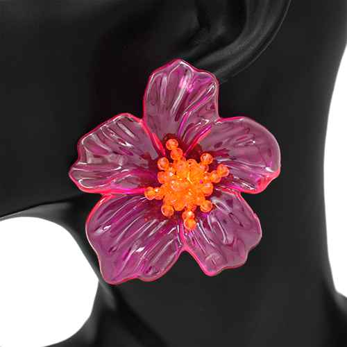 Fashion Flower Earrings #KE2869PK - Pink (PC)