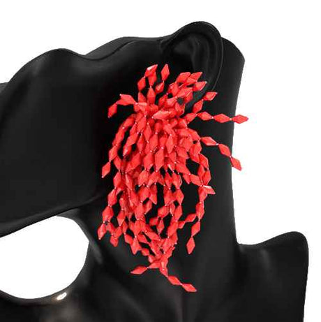 Fashion Dangle Fringe Earrings #KE2872 - Multiple Colors (PC)