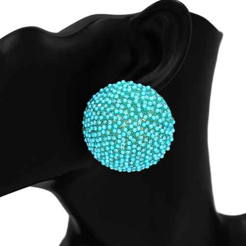 Fashion Rhinestone Large Circle Earrings #KE2917 - Multiple Colors (PC)
