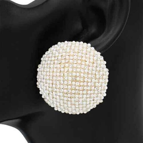 Fashion Rhinestone Large Circle Earrings #KE2917 - Multiple Colors (PC)