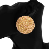 Fashion Rhinestone Large Circle Earrings #KE2917 - Multiple Colors (PC)