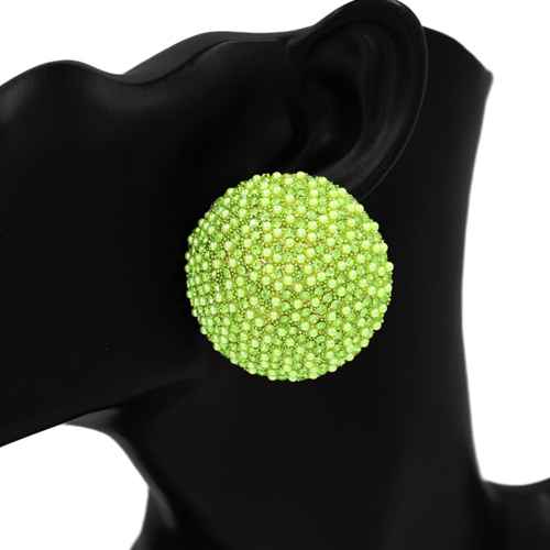 Fashion Rhinestone Large Circle Earrings #KE2917 - Multiple Colors (PC)