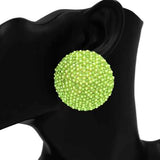 Fashion Rhinestone Large Circle Earrings #KE2917 - Multiple Colors (PC)