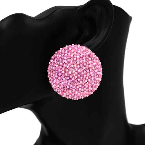 Fashion Rhinestone Large Circle Earrings #KE2917 - Multiple Colors (PC)