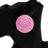 Fashion Rhinestone Large Circle Earrings #KE2917 - Multiple Colors (PC)