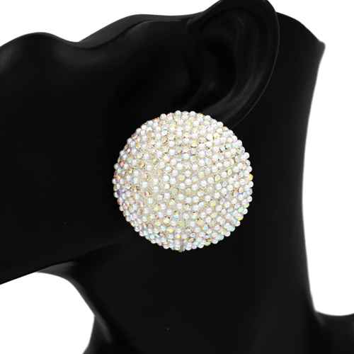 Fashion Rhinestone Large Circle Earrings #KE2917 - Multiple Colors (PC)