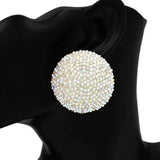 Fashion Rhinestone Large Circle Earrings #KE2917 - Multiple Colors (PC)