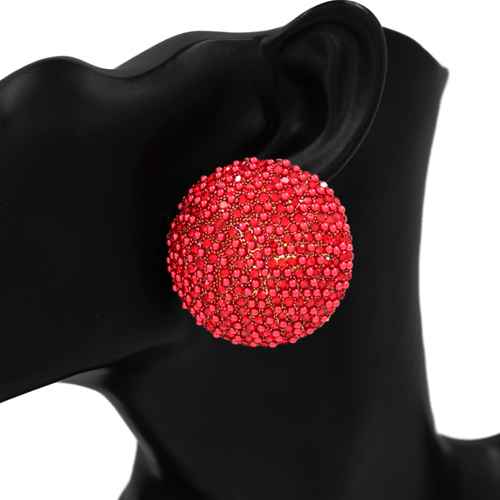 Fashion Rhinestone Large Circle Earrings #KE2917 - Multiple Colors (PC)
