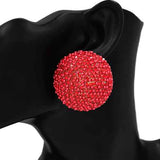 Fashion Rhinestone Large Circle Earrings #KE2917 - Multiple Colors (PC)