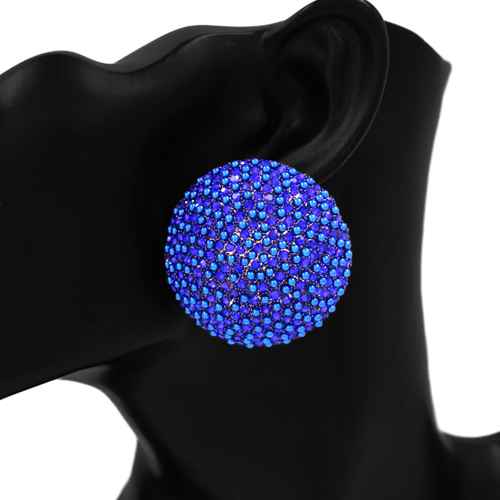 Fashion Rhinestone Large Circle Earrings #KE2917 - Multiple Colors (PC)