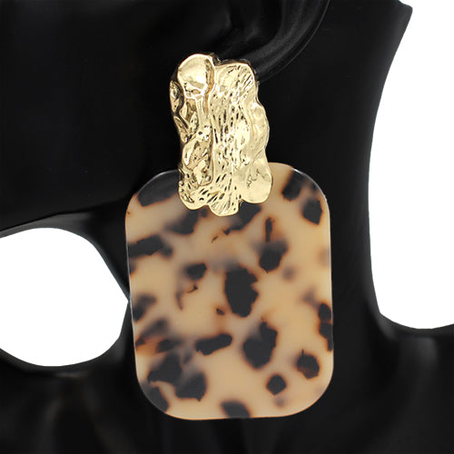 Fashion Rectangle Drop Earrings #KE2933 - Multiple Colors (PC)