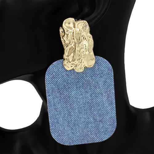 Fashion Large Rectangle Drop Earrings #KE2933 - Multiple Colors (PC)
