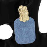 Fashion Large Rectangle Drop Earrings #KE2933 - Multiple Colors (PC)