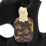 Fashion Rectangle Drop Earrings #KE2933 - Multiple Colors (PC)