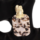 Fashion Rectangle Drop Earrings #KE2933 - Multiple Colors (PC)