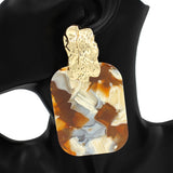 Fashion Rectangle Drop Earrings #KE2933 - Multiple Colors (PC)