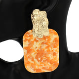 Fashion Rectangle Drop Earrings #KE2933 - Multiple Colors (PC)