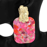 Fashion Large Rectangle Drop Earrings #KE2933 - Multiple Colors (PC)