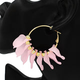 Fashion Statement Petal Hoop Earrings #KE2972 (PC)