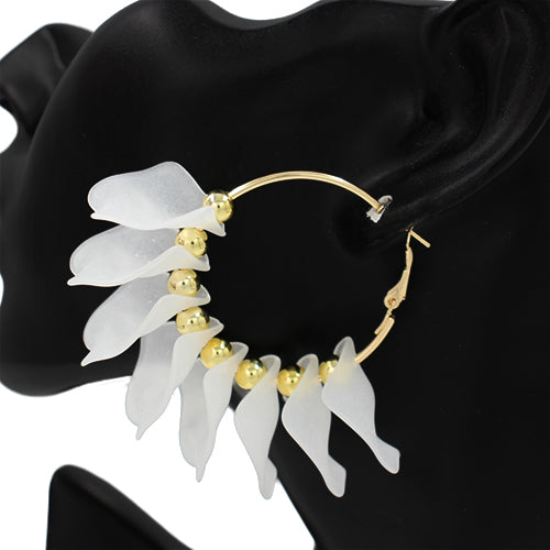 Fashion Statement Petal Hoop Earrings #KE2972 (PC)