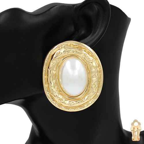 Fashion Oval Statement Earrings #KE3505 - Multiple Colors (PC)