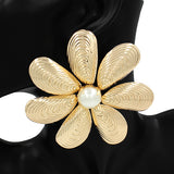 Fashion Statement Gold Pearl Flower Earring #KE3516 (PC)