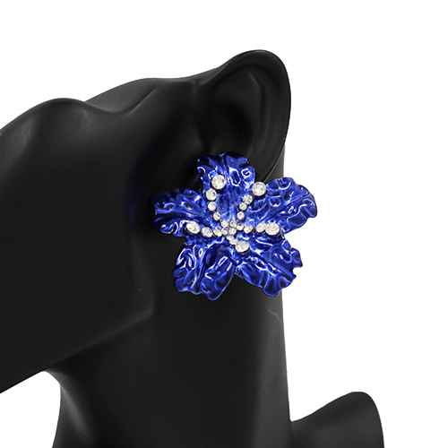 Fashion Rhinestone Flower Earrings #KE4371 - Multiple Colors (PC)