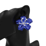 Fashion Rhinestone Flower Earrings #KE4371 - Multiple Colors (PC)