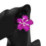 Fashion Rhinestone Flower Earrings #KE4371 - Multiple Colors (PC)